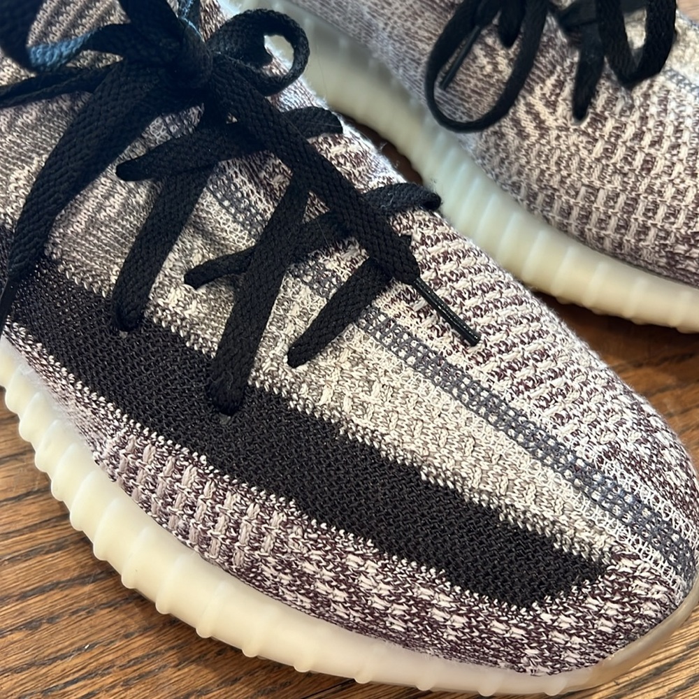 Yeezy Adidas Brown/Beige Knit Fabric 350 V2 Zyon Sneakers - Picture 9 of 13